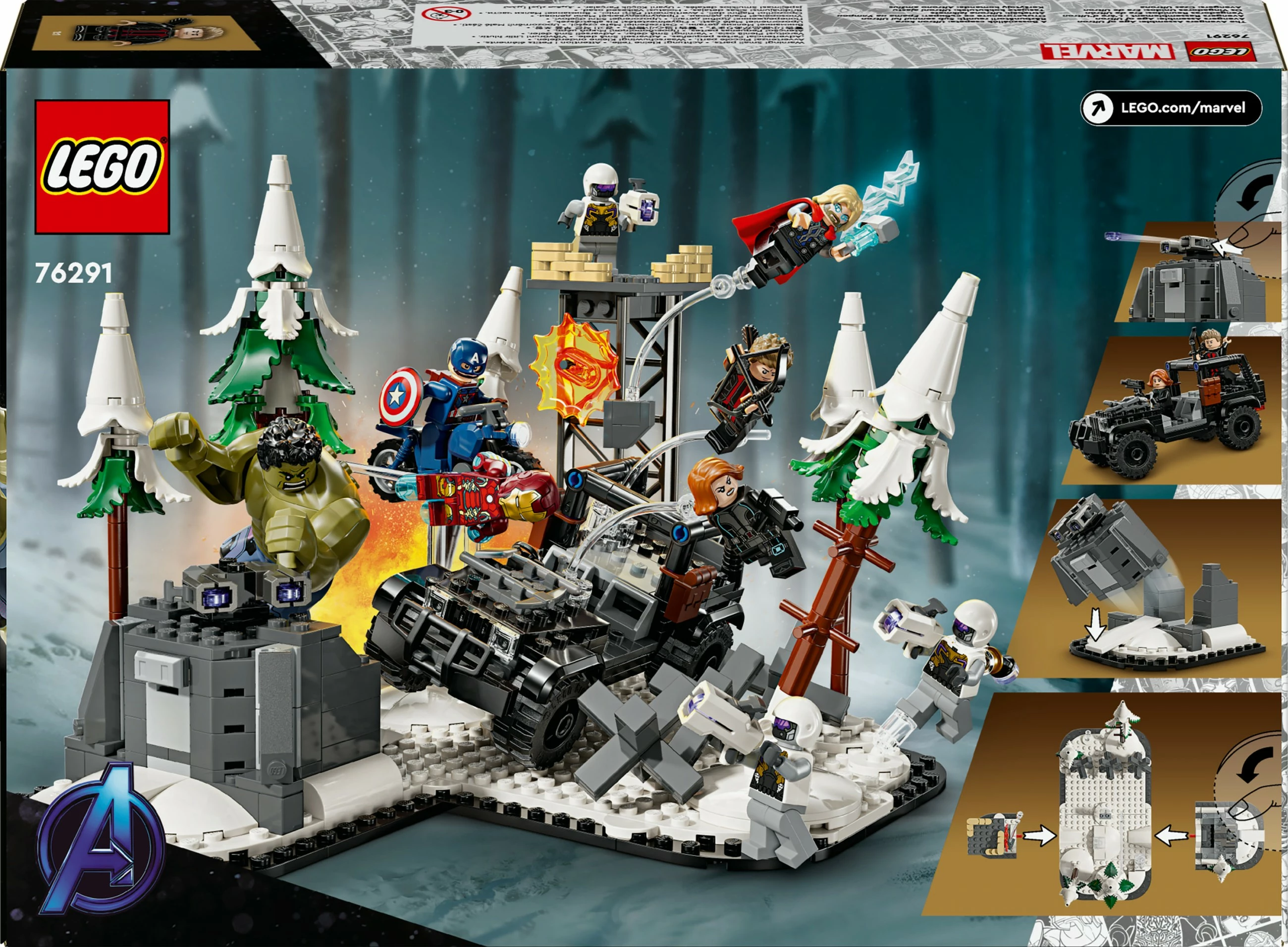 Set za sestavljanje Avengers Assemble: Age of Ultron, LEGO Marvel 76291, 613 kosov, večbarven
