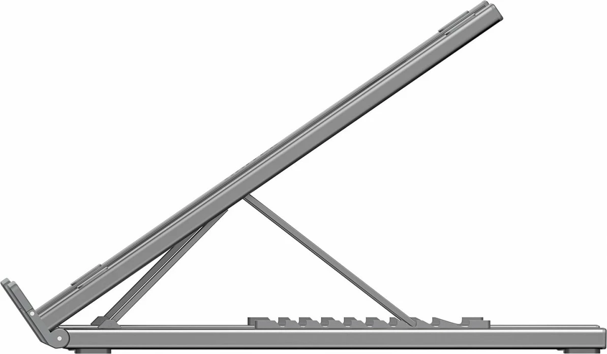 Nastavljivo stojalo za prenosnik z vgrajenim hubom HDMI/PD/SD, Unitek, srebrno