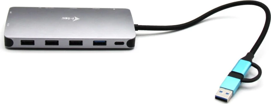 Docking postaja Metal Nano z 2×HDMI, 1×VGA, LAN, 5×USB, USB 3.0/USB-C/Thunderbolt, Power Delivery 100W - i-tec
