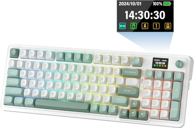 Mehanska tipkovnica Redragon Galatin Pro K719WG-RGB-PRO, 96%, RGB, brezžično/žično, bela