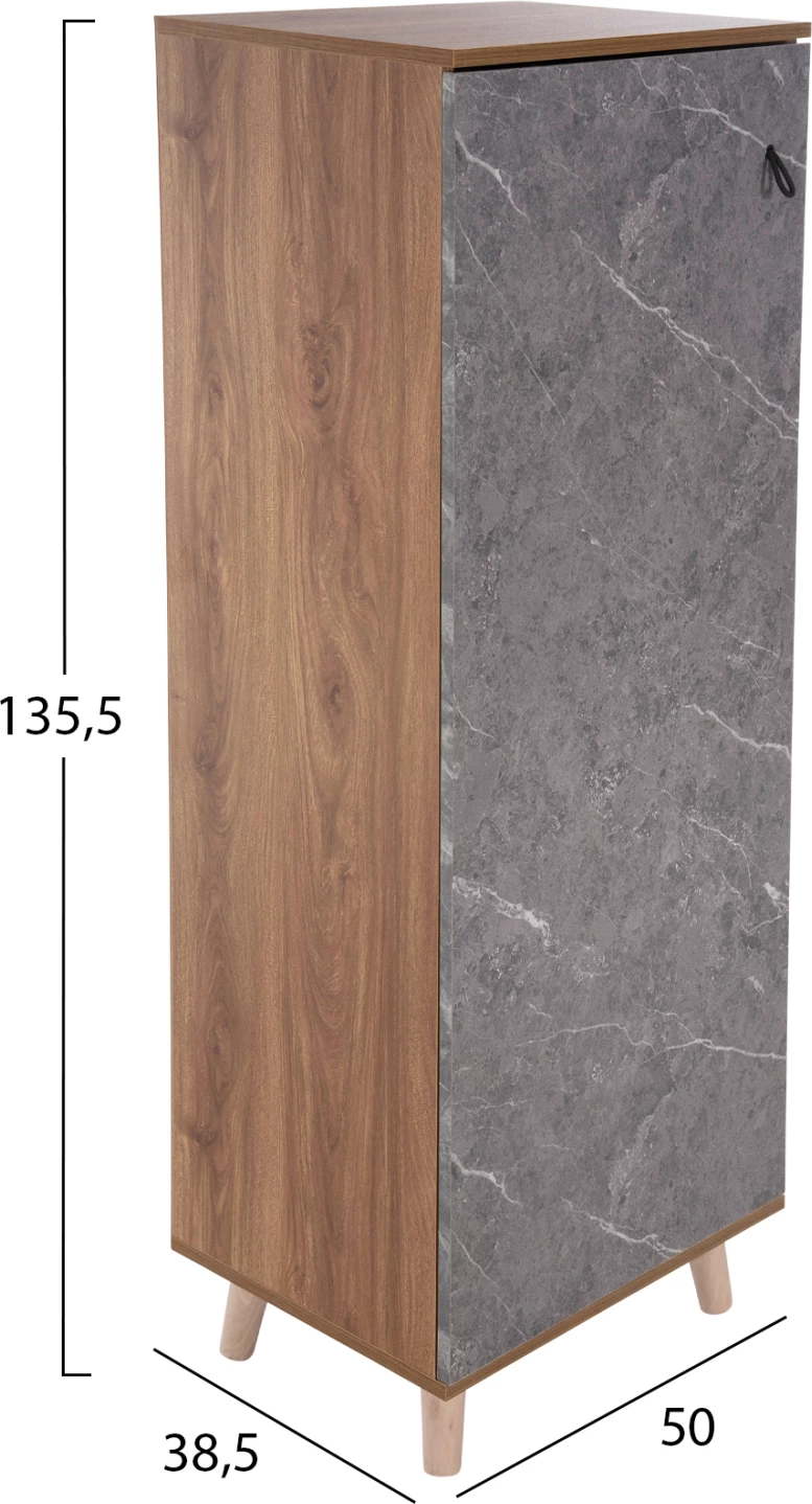 Omara za čevlje ALVARO FH8954.12 melamin v teksturi sonama-kamen 50Χ38Χ135Hcm