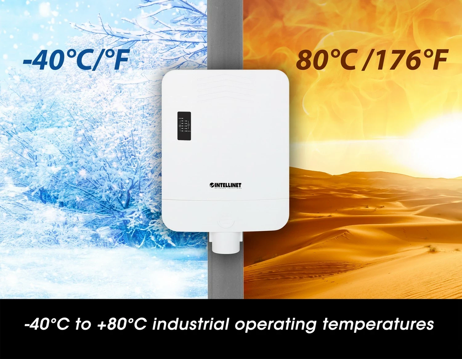 Zunanji stikalnik z 5 gigabitnimi vrati in POE++ Passthrough, Intellinet 509220