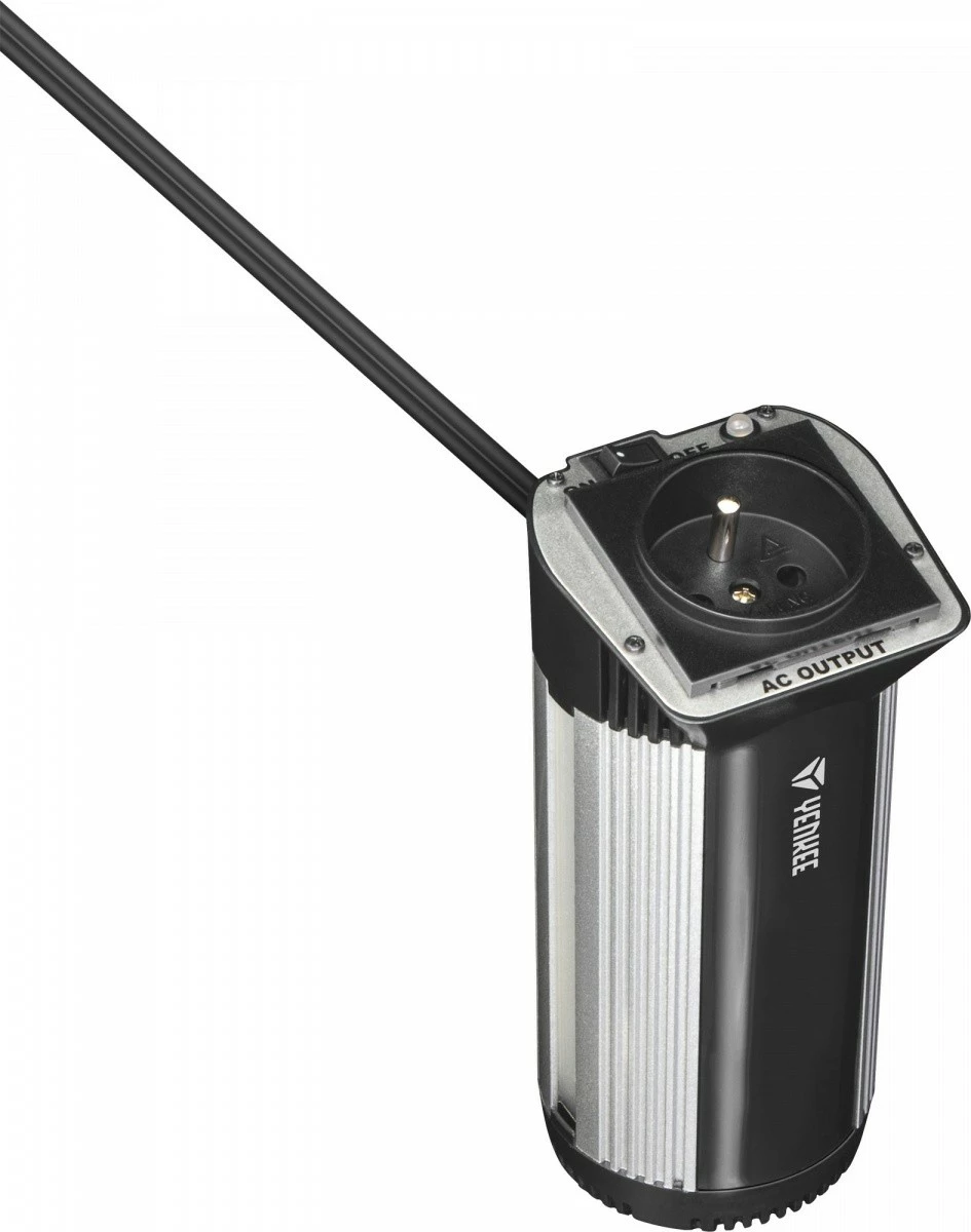 Avtomobilski inverter YENKEE YAU 140, 280 W, 12V/240V, srebrn