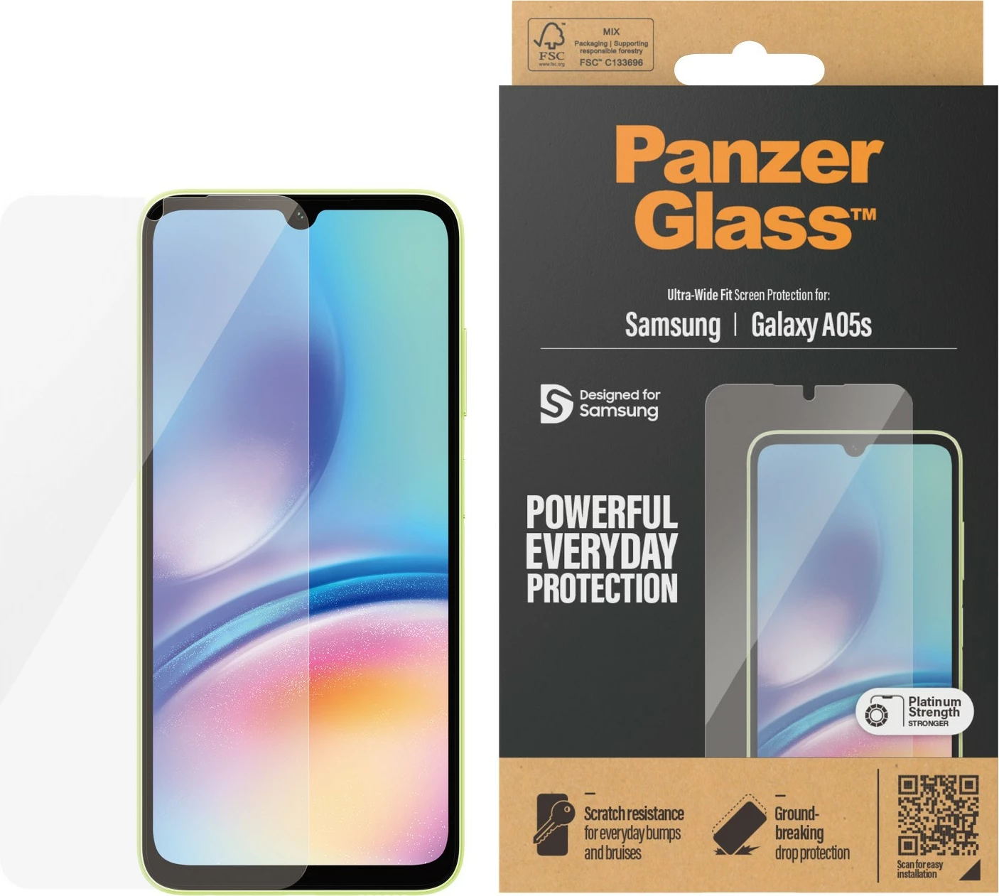 Zaščitno steklo za ekran Samsung Galaxy A05s, PanzerGlass, prozorno