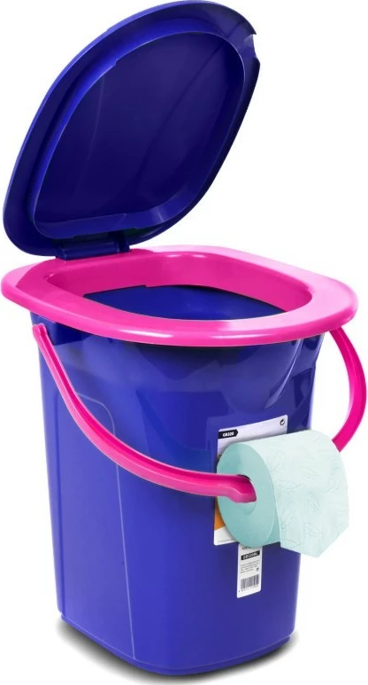 Prenosen WC GreenBlue GB320BR, navy modra/roza