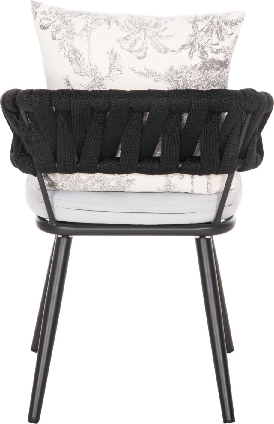 Aluminijasti naslanjač CAMDEN FH6141.01 z blazino na hrbtu v ecru barvi z vzorcem - antracit 56x60x72-87Hcm