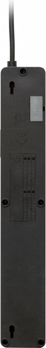 Vtičnica z zaščito pred preobremenitvijo Lestar ZX 510, 5 izhodov, 2,5 m, črna