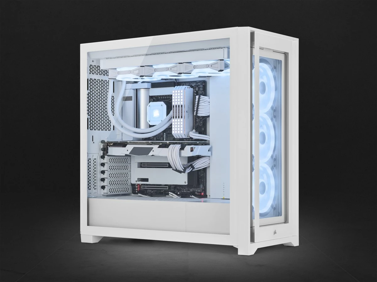 Računalniško ohišje Corsair iCUE 5000X RGB QL Edition, mid-tower, ATX, belo