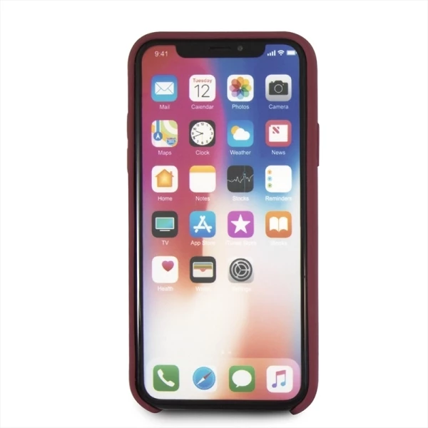 Zaščitni ovitek Mercedes Silicone Line za iPhone X/XS, rdeč