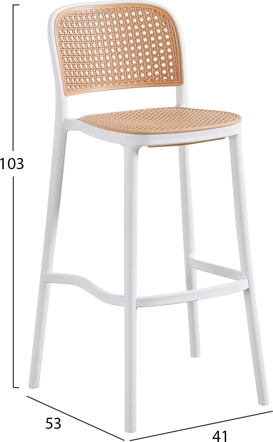 Barski stol FH5939.01 polipropilen bel-bež 41x53x103H cm