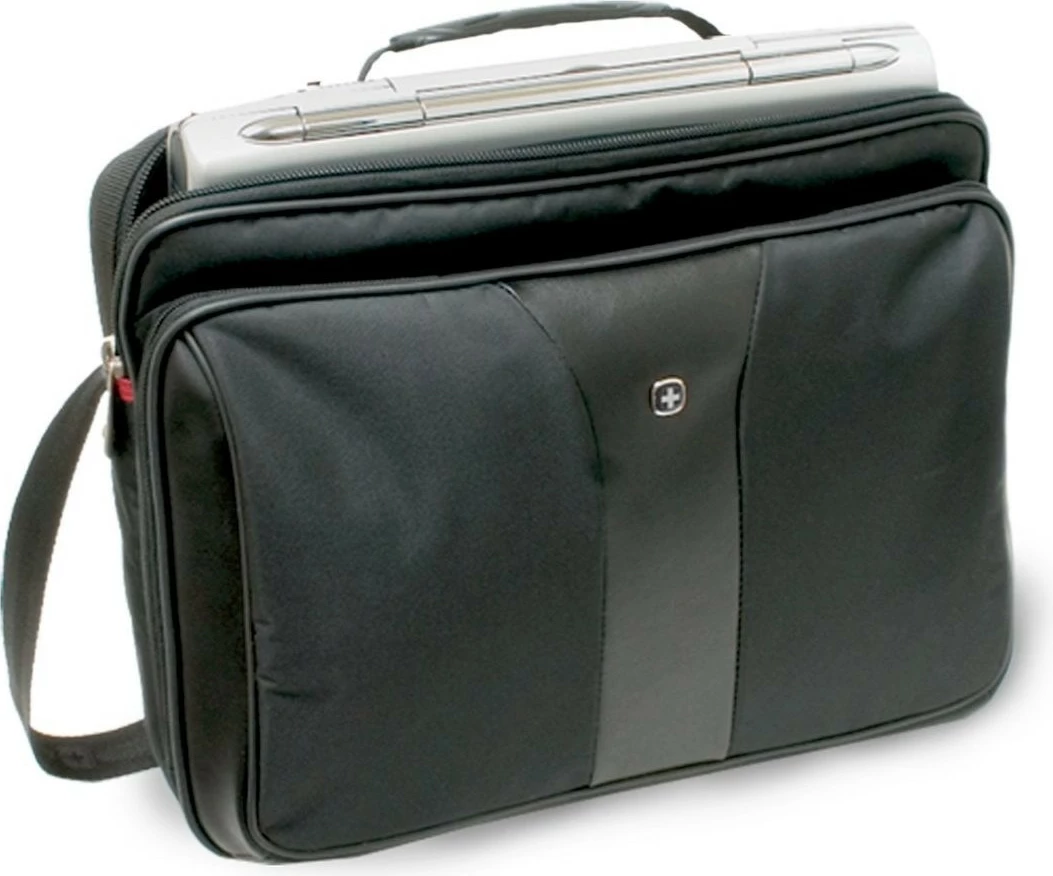 Poslovni komplet 2-delni, voziček 17-palcev z torbo za prenosnik 15,4-palca, Wenger Patriot, črn