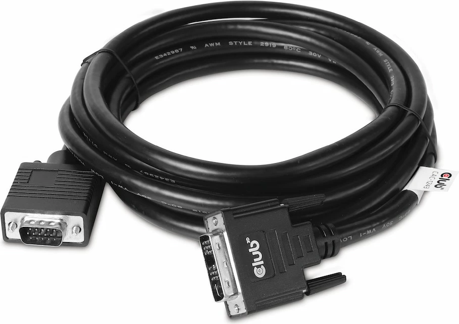 Kabel DVI na VGA Club3D 3 m, črn