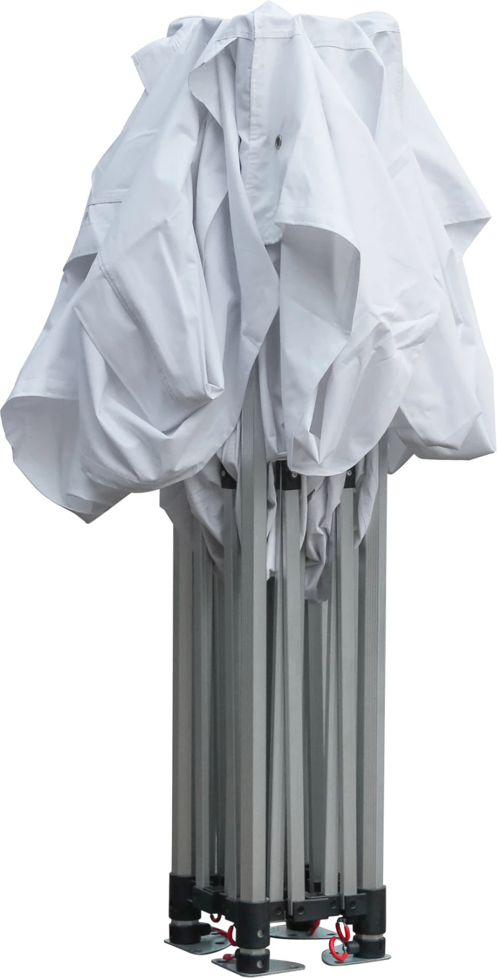 Zložljiv aluminijast paviljon za težke obremenitve s stransko senco CRESSEN FH21097 srebrn okvir-bela 3x3x3,4Hm