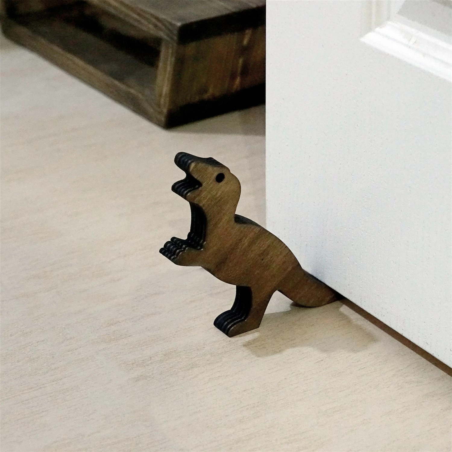 Ustavljalec vrat iz lesa, bronaste barve, dizajn Aberto, MEH150, 13 x 2 x 15 cm (2 kosa)