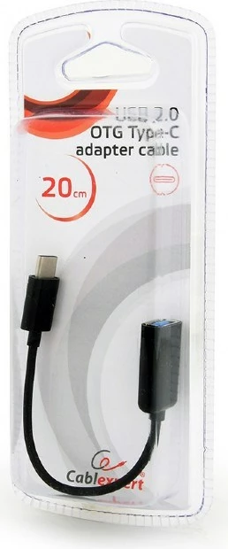 Adapter USB-A na USB-C OTG, Gembird, črn