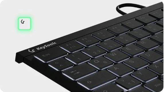 Kompaktna tipkovnica s touchpadom KeySonic KSK-5211ELU, žična, LED, QWERTZ, črna
