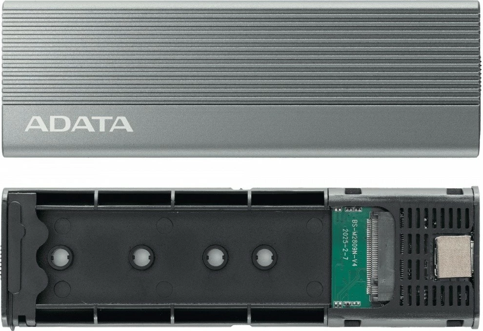 Zunanje računalniško ohišje za SSD Adata EC680, M.2, USB 3.2 Type-C, sivo