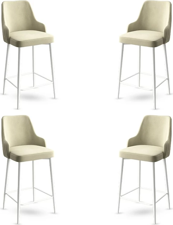 Set barskih stolov (4 kosi), Hanah Home Enox, kremna in bela