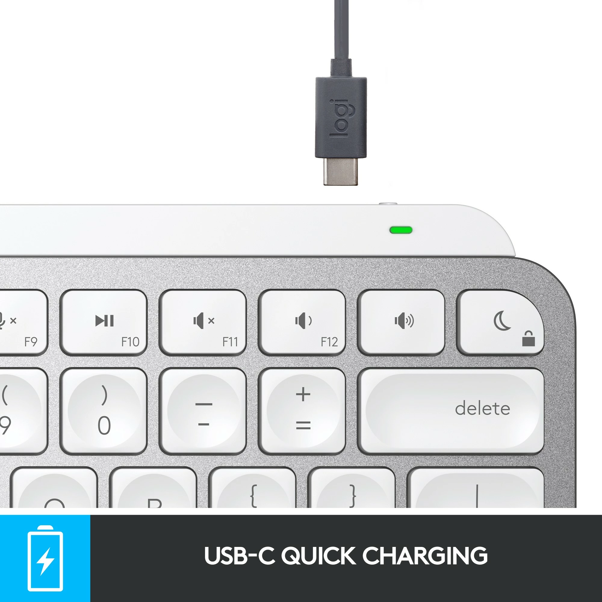 Kompaktna tipkovnica MX Keys Mini za Mac, Logitech, Mini, brezžična, Bluetooth, QWERTZ, LED, siva