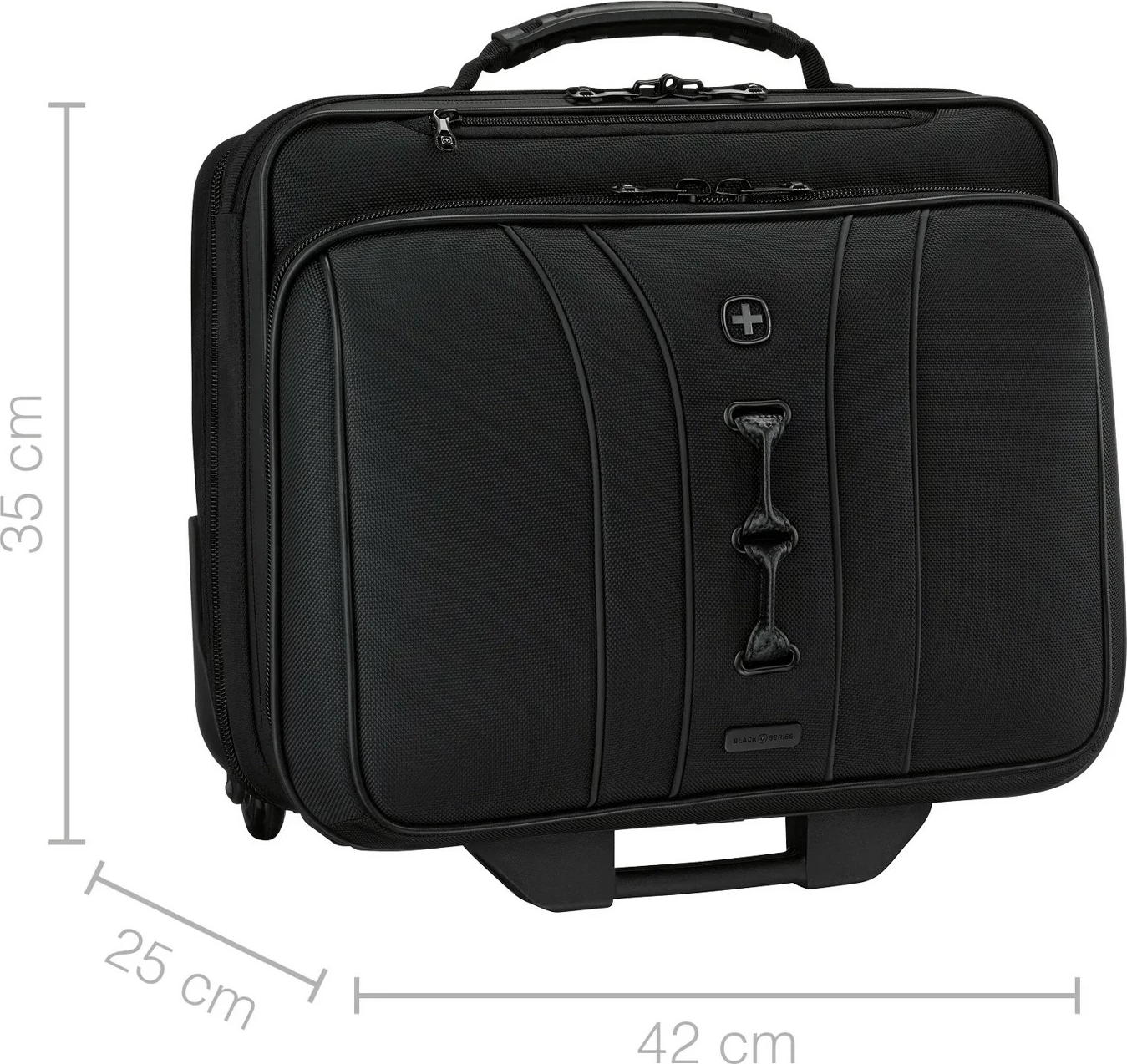 Torba za prenosnik Wenger Legacy Black Series, 15,6'', z kolesi, črna