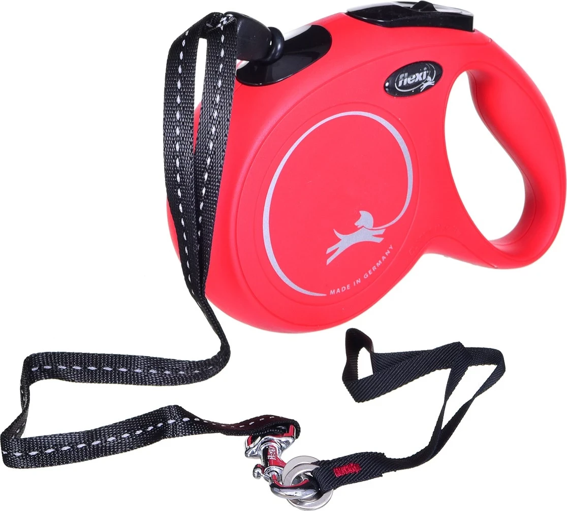 Vzmetna povodec Flexi New Classic M 8 m, rdeč