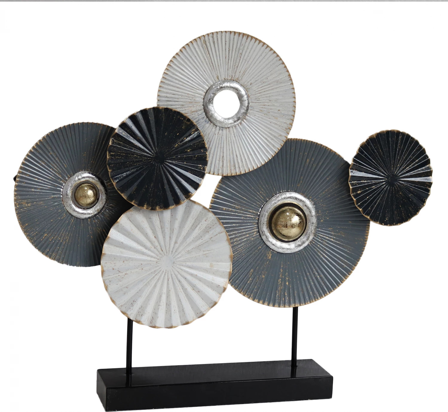 Kovinska namizna dekoracija FH7171 siva bela 65x9x54,5Y cm