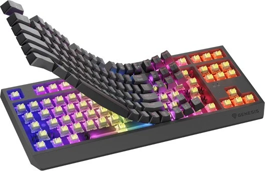 Mehanska brezžična tipkovnica z RGB osvetlitvijo Genesis Thor 230 TKL, Outemu Silent Lemon, črna
