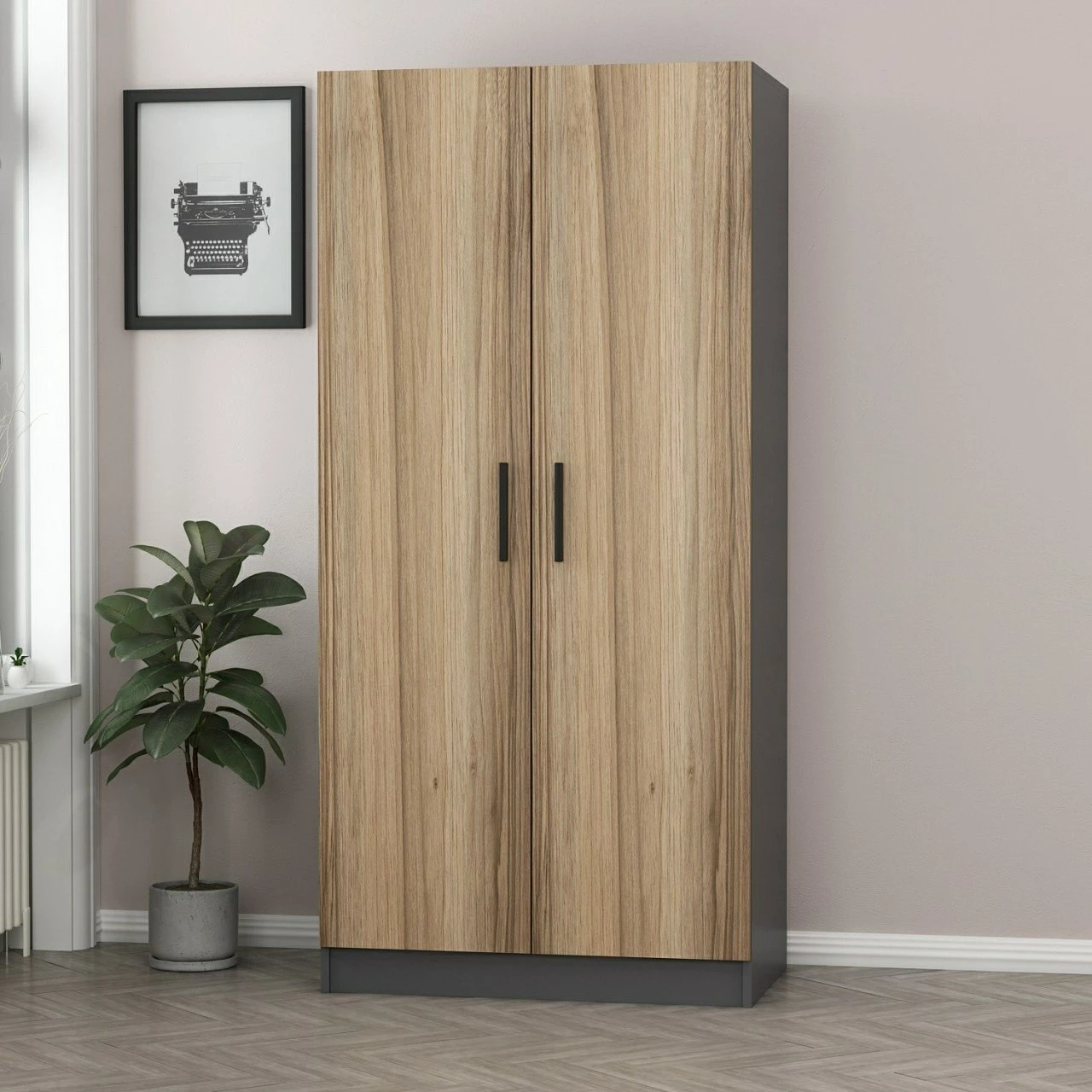 Omara Skye Decor, antracit in hrast, 210 cm