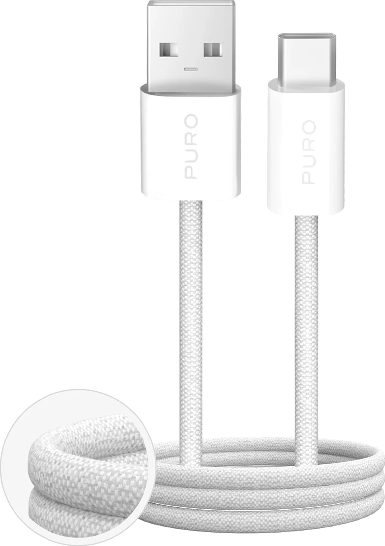 Kabel USB-A na USB-C Puro Fabrik 2.0, 1,5 m, 10W, bel