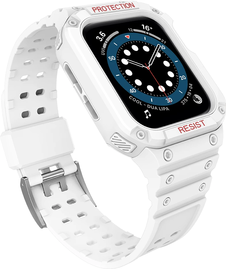 Zaščitni športni pašček Hurtel za Apple Watch 41/40/38 mm, bel