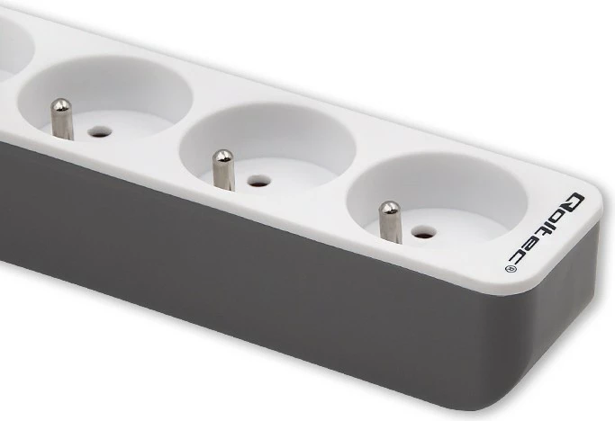 Razdelilec Qoltec 50292 s 6 vtičnicami, 1,8 m, belo-siv