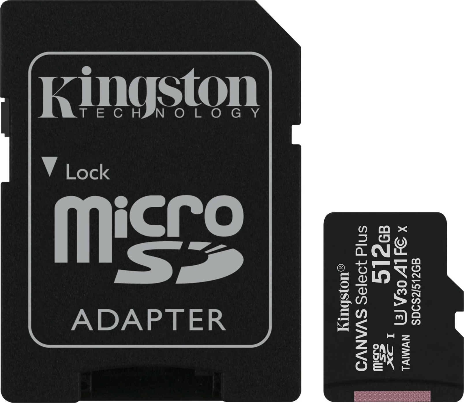 microSDXC kartica Kingston Canvas Select Plus 512 GB, Class 10, UHS-I, črna