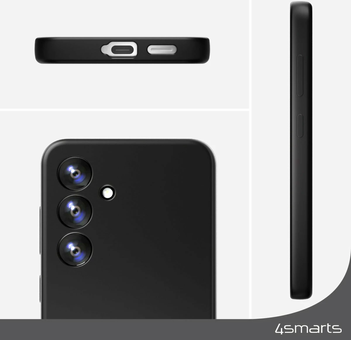 Ovitek 4smarts za Samsung Galaxy A55, silikon, 6,6 inč, črn