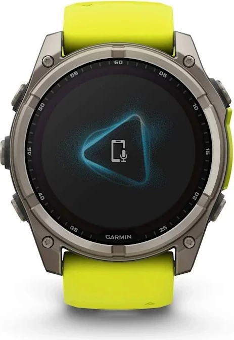 Pametna ura fenix 8, 51 mm, 32 GB, titanova, silikon pašček, neon rumena - Garmin