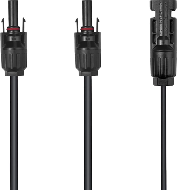 Kabel za povezavo sončnih panelov EcoFlow, 30 cm, črn