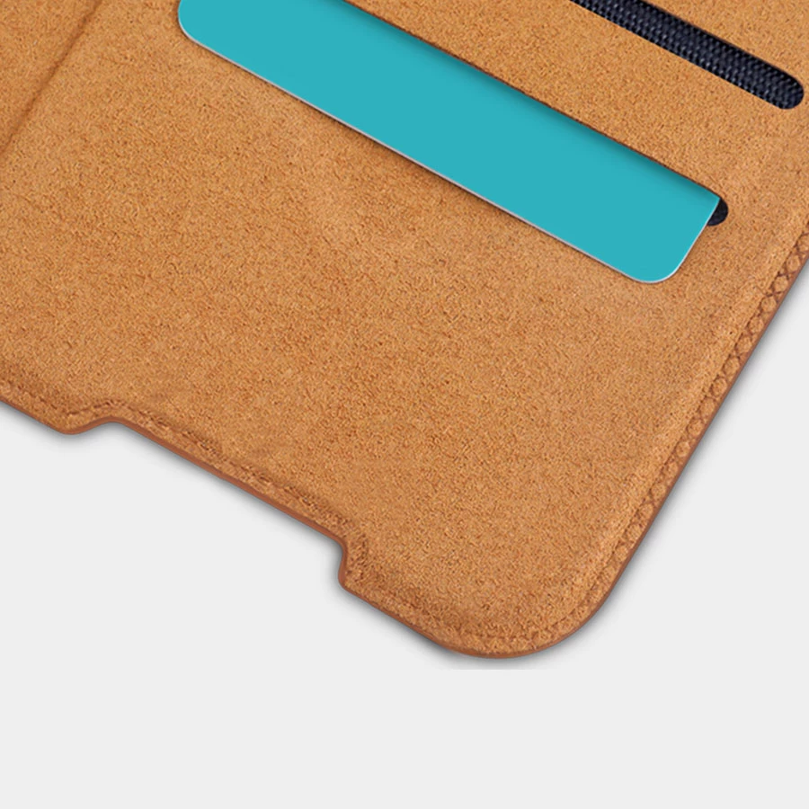 Ovitek za telefon Nillkin Qin Case za Xiaomi Redmi Note 11T 5G / Note 11S 5G / Note 11 5G (China) / Poco M4 Pro 5G, rjav