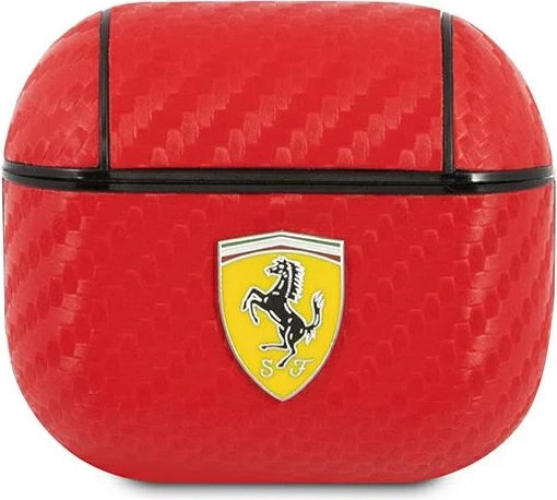 Ovitek za AirPods 3 Ferrari FESA3CARE On Track, karbonski, rdeč