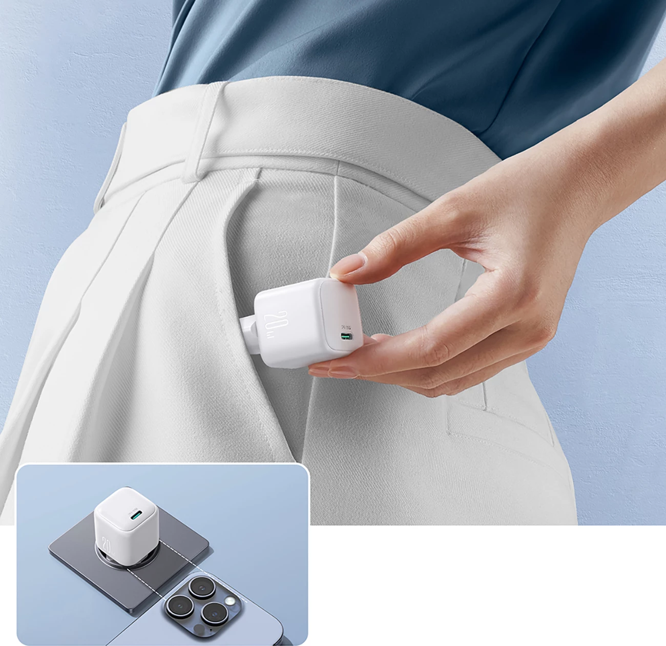 GaN karikator, Joyroom JR-TCG08, 20 W, USB-C, bel