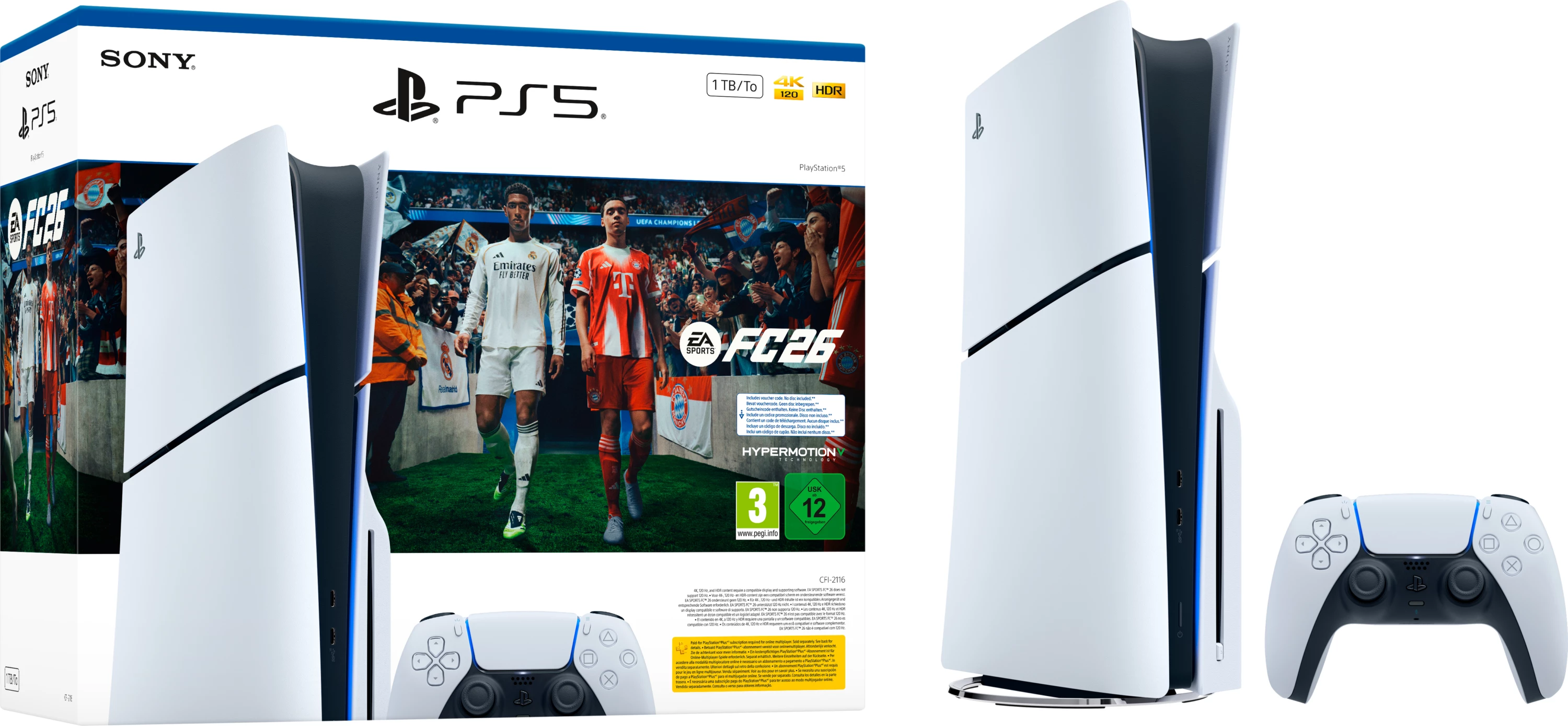 Konzola PlayStation 5, 1 TB, Standard Edition E Chassis, bela + EA Sports FC 26 (ITA) - Sony