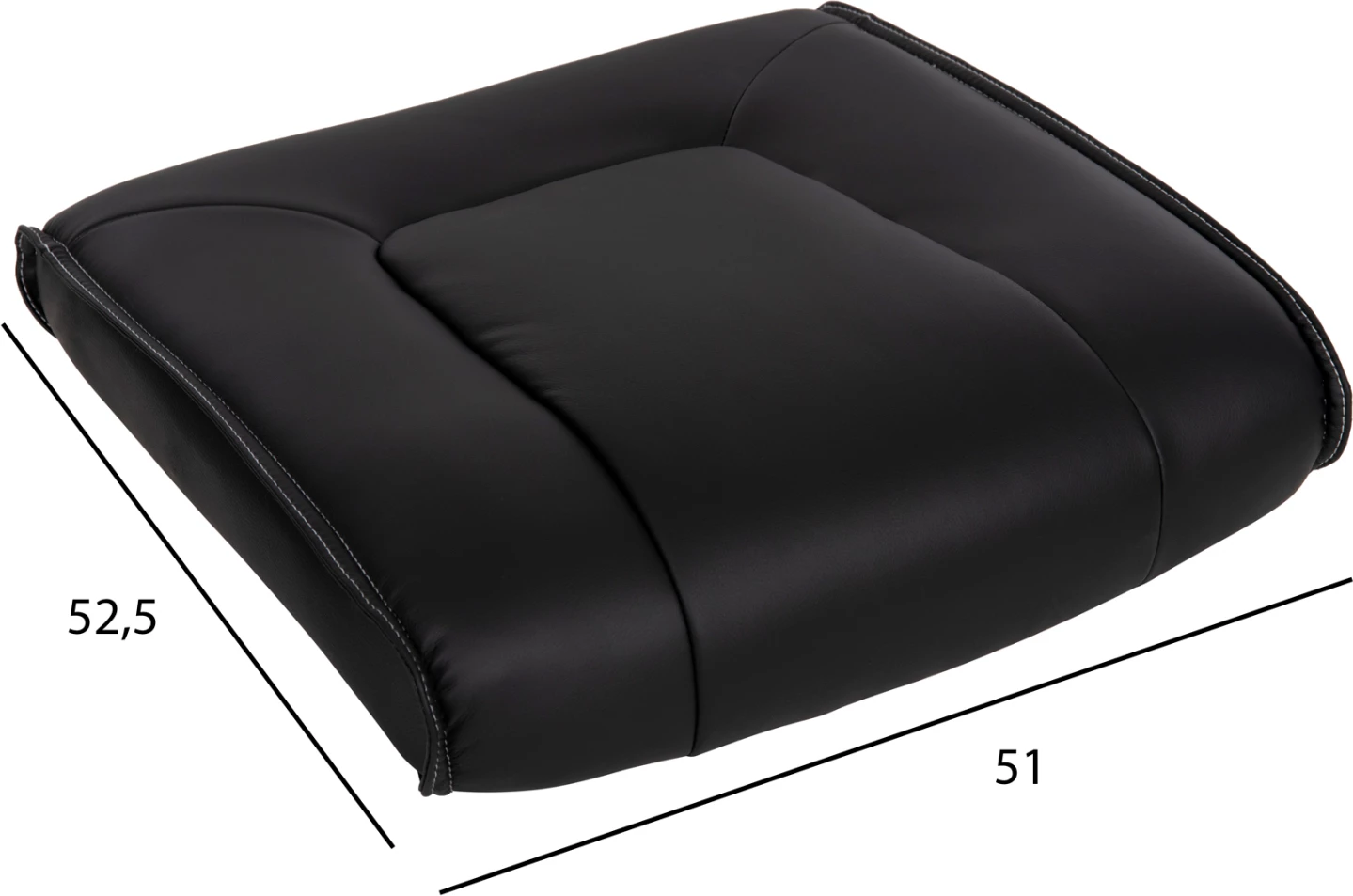 Nadomestni sedež za pisarniški stol FH1092.01 črna PU 51x52,5x10(debelina) cm
