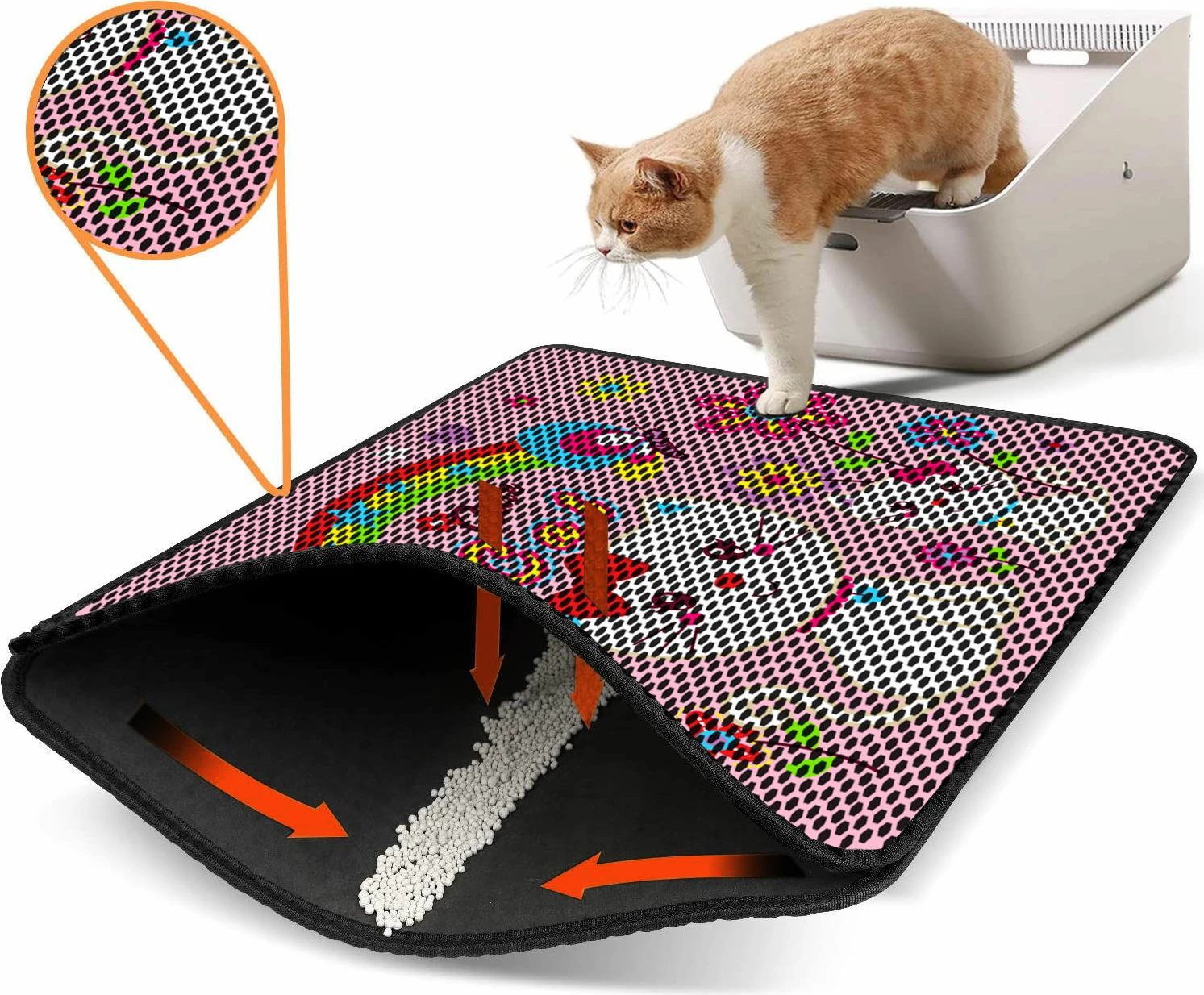 Preproga za mačji pesek, večbarvna, Paws & Whiskers Nrszn0047, 45x60 cm