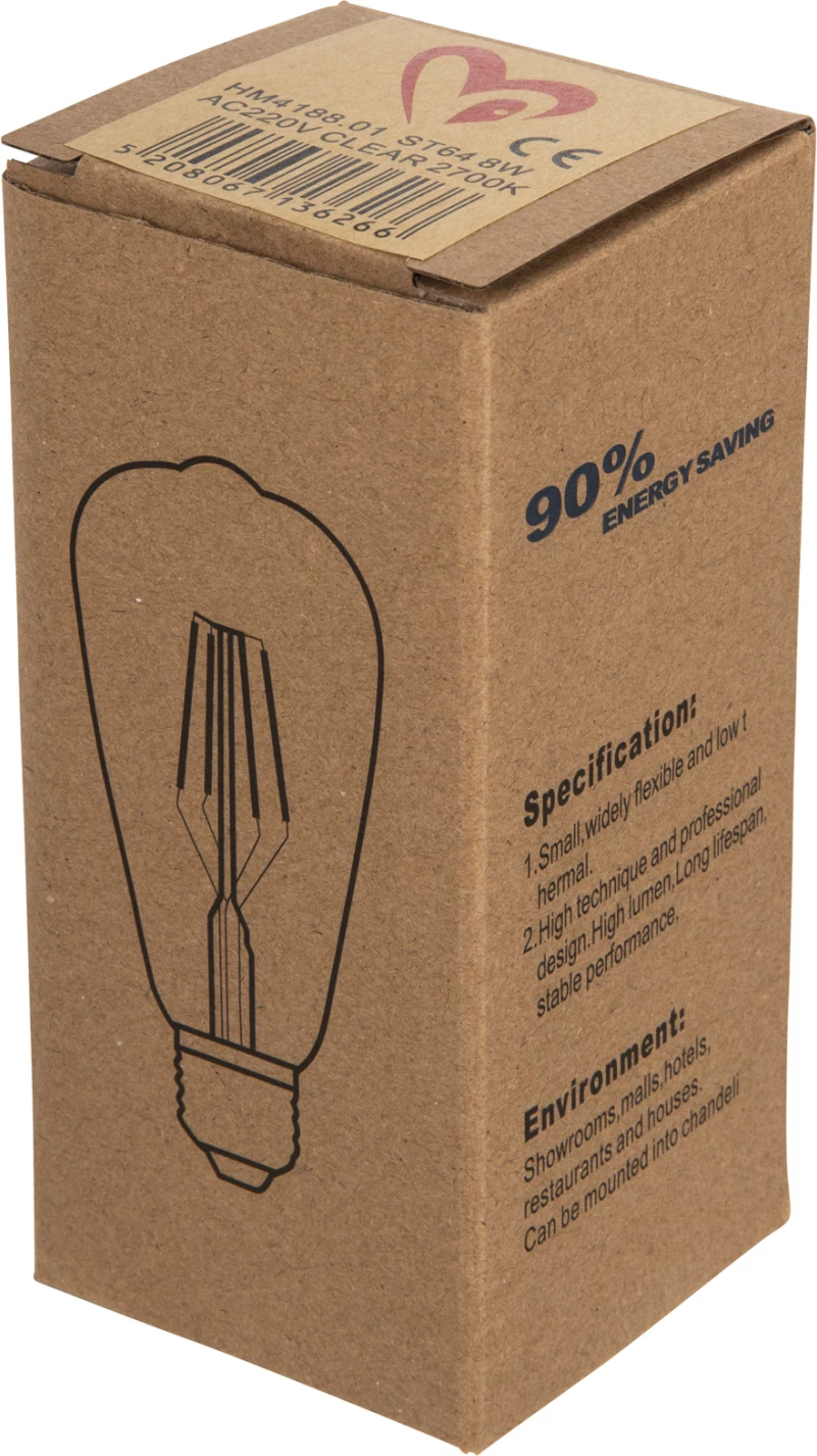 LED žarnica FH4188.01 filament 8W E27 zatemnljiva 3000K prozorna