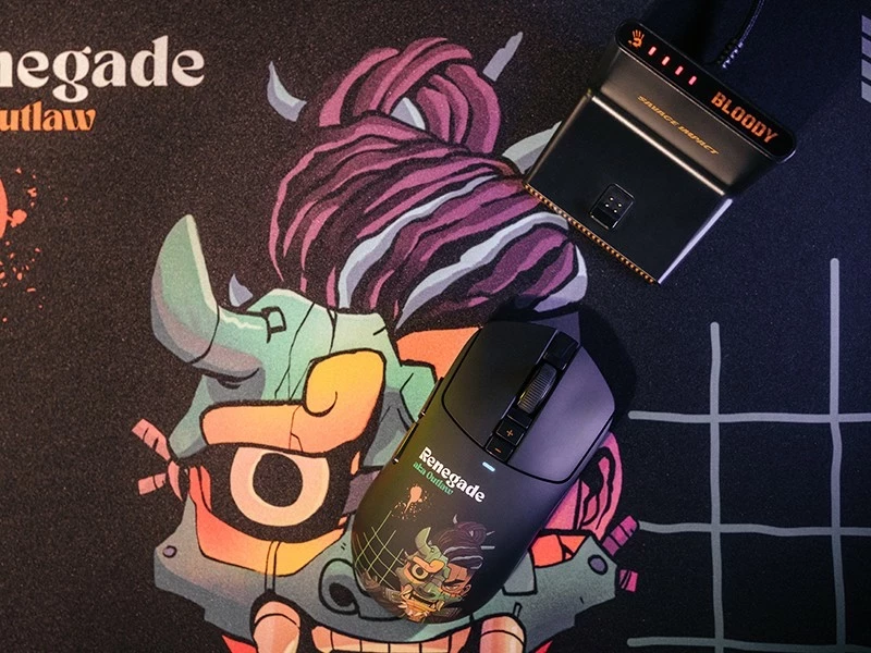 Brezžična miška A4-Tech Bloody R72 ULTRA DUO Renegade Midnight, RGB, črna