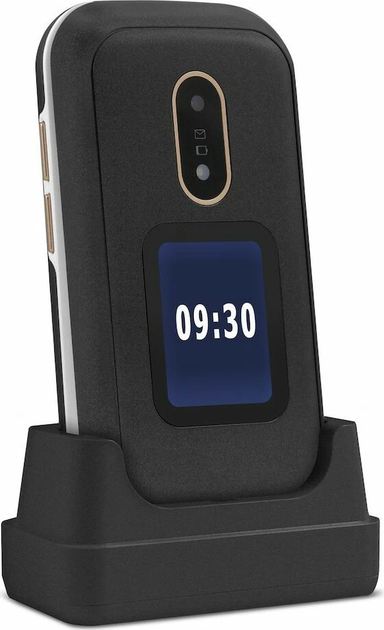 Preprost zložljiv mobilni telefon Doro 6060, 320 x 240 px, 3 MP, 1000 mAh, črn in bel