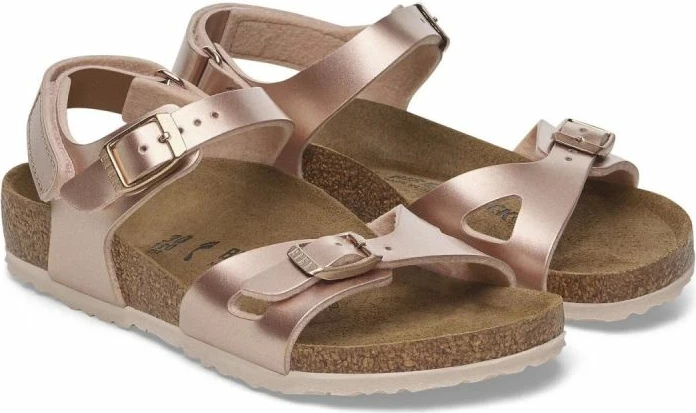 Otroške sandale, Birkenstock, zlate in rožnate