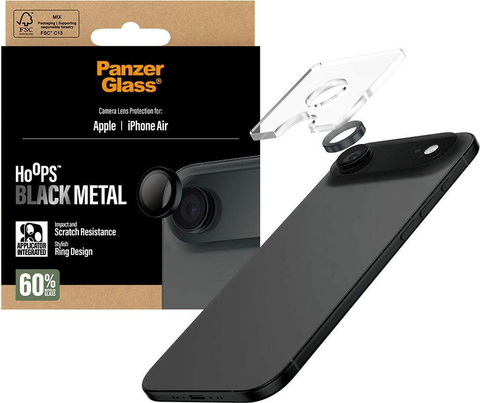 Mrežica za zaščito kamere PanzerGlass Hoops za iPhone Air, črna