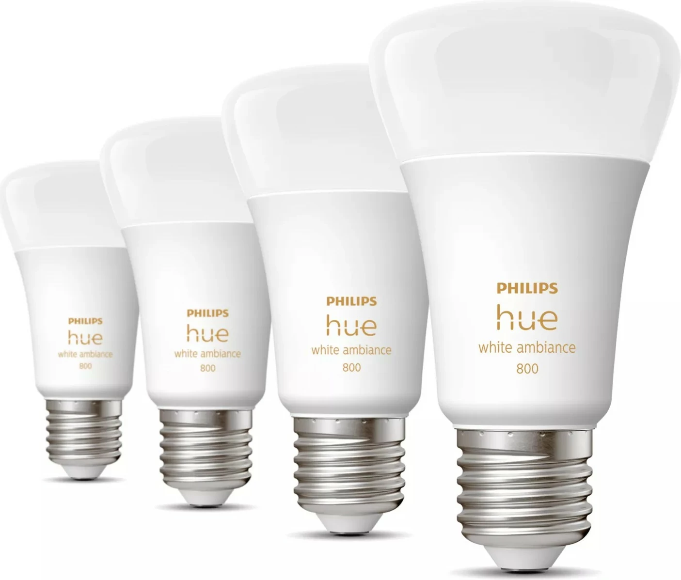 Pametna LED luč White ambience 4-pack E27, Philips Hue, Bluetooth/Zigbee, A60, bela
