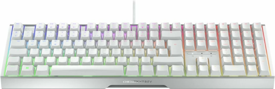 Mehanska igralna tipkovnica XTRFY CHERRY MX 3.1, žična, USB, QWERTZ, RGB LED, bela