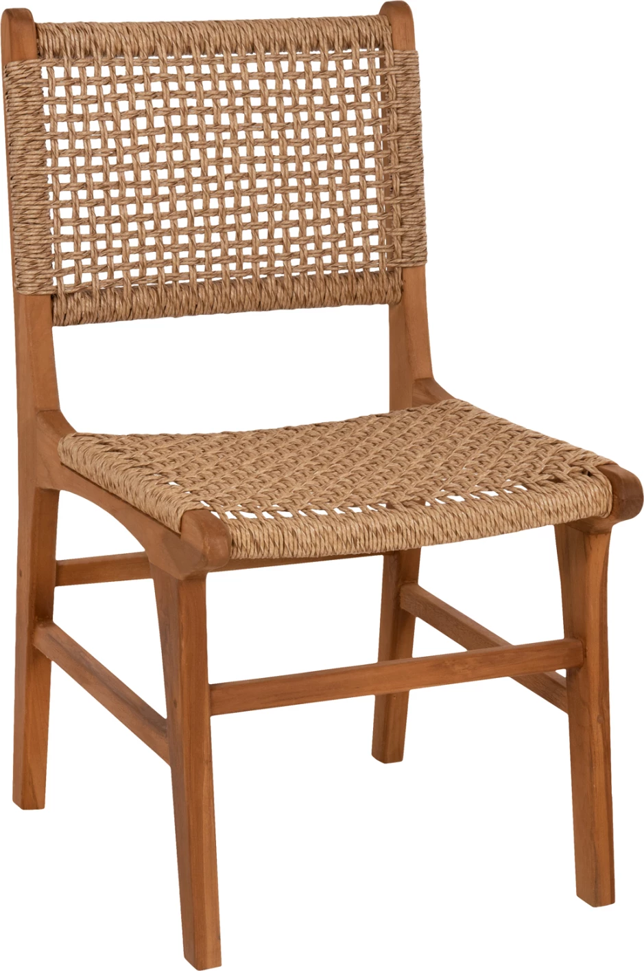 Jedilni stol NESHA FH9386.11 iz tikovega lesa in VIRO vrvi 46x57x86Hcm