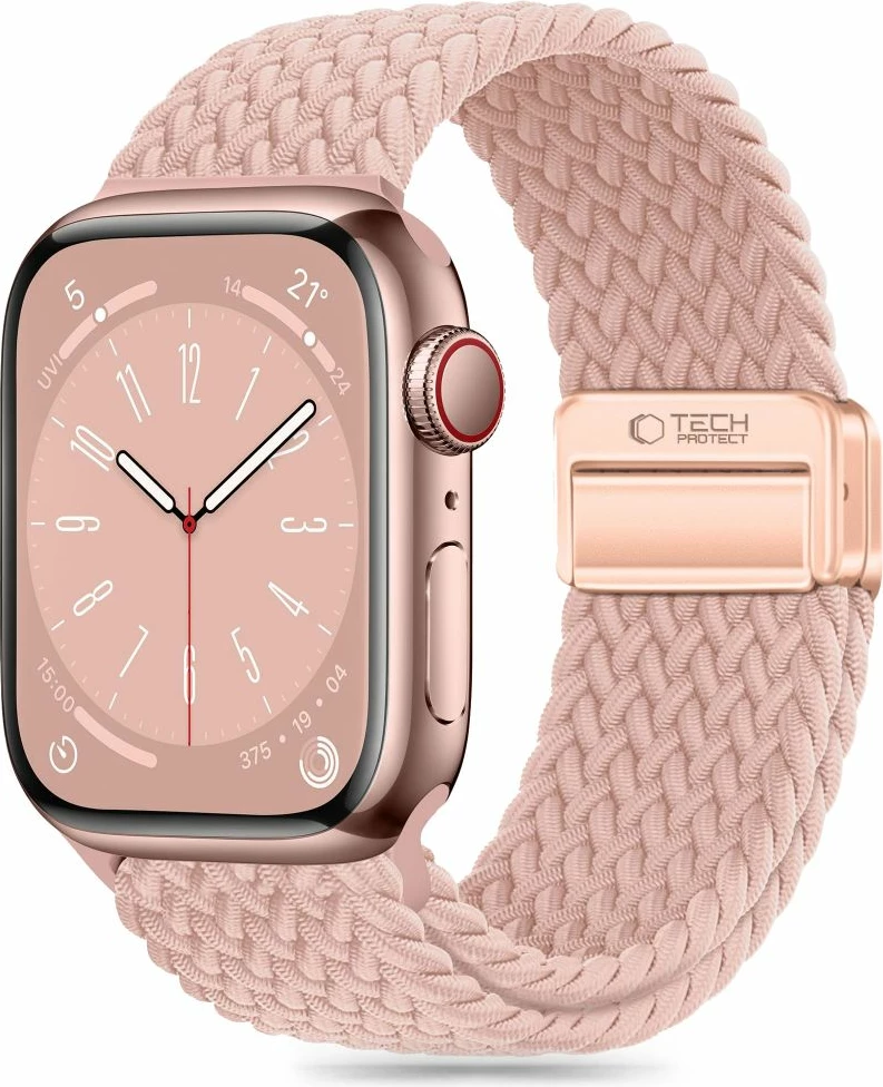 Najlonski pašček za Apple Watch Tech-Protect Nylonmag, 42/44/45/49 mm, roza